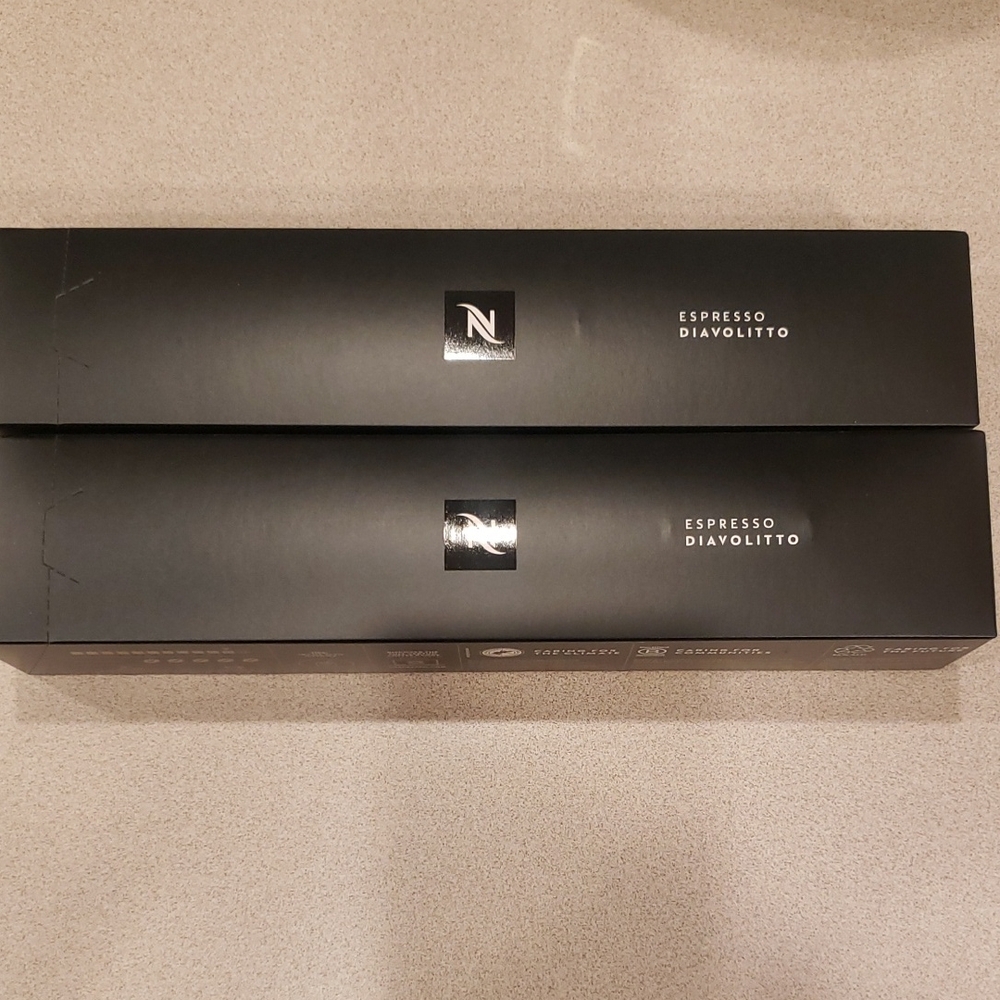 2 BOXES - Nespresso Vertuo Diavolitto Capsules in Black Box NEW- 20 CAPSULES